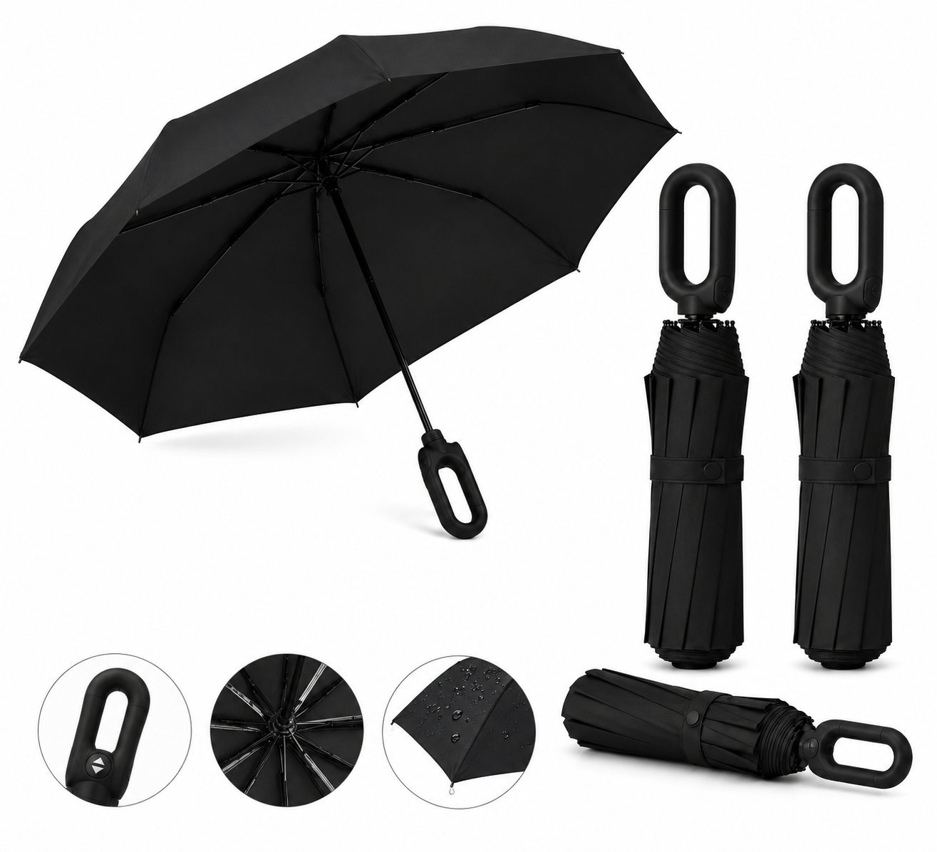 Verk Parasol automatyczny elegancki niezawodny stylowy parasolka czarna