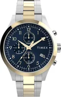 Zegarki męskie - Zegarek Timex TW2Y01500 Dress Chronograph 43mm Stainless Steel Bracelet - miniaturka - grafika 1