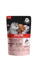 Mokra karma dla psów - PetRepublic JUNIOR drobno siekane kawałki w delikatnym sosie - cielęcina 100g dla psa - miniaturka - grafika 1