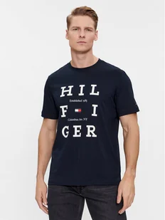 Tommy Hilfiger T-Shirt Box Flag Logo Tee MW0MW33690 Granatowy Regular Fit - Koszulki męskie - miniaturka - grafika 1