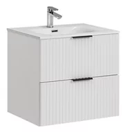 Szafki łazienkowe - Szafka wisząca z umywalką, zestaw, Adel, 60x46x57 cm, biały, mat - miniaturka - grafika 1