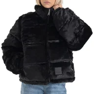 Kurtki i kamizelki sportowe damskie - Kurtka Alpha Industries Fur Puffer Wmn 14800203 - czarna - miniaturka - grafika 1