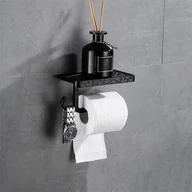 Stojaki i wieszaki na papier toaletowy - Uchwyt na papier toaletowy w kolorze czarnym z antycznym aluminium 18,3*10*10,1 cm - miniaturka - grafika 1