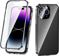 Etui i futerały do telefonów - INF Dwustronna klamra etui na telefon HD z magnetycznym rozpraszaniem ciepła dla iPhone'a Czarny iPhone 15 Pro - miniaturka - grafika 1
