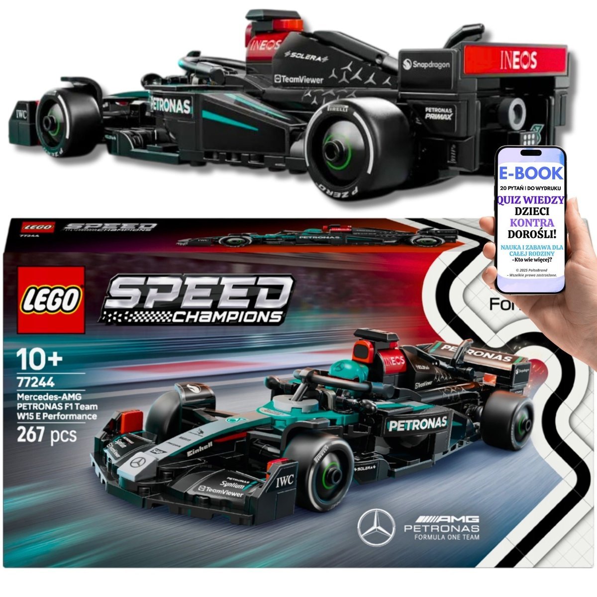 ZESTAW PREZENT LEGO® – Mercedes-AMG F1 W15 Bolid F1 dla Fanów Wyścigów Dzieci Chłopaka + EBOOK-2