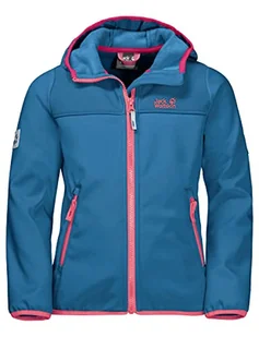 Jack Wolfskin Unisex Dziecięca Fourwinds Jacket Kids Softshell, Wave Blue, 104 - Kurtki i płaszcze dla dziewczynek - miniaturka - grafika 1