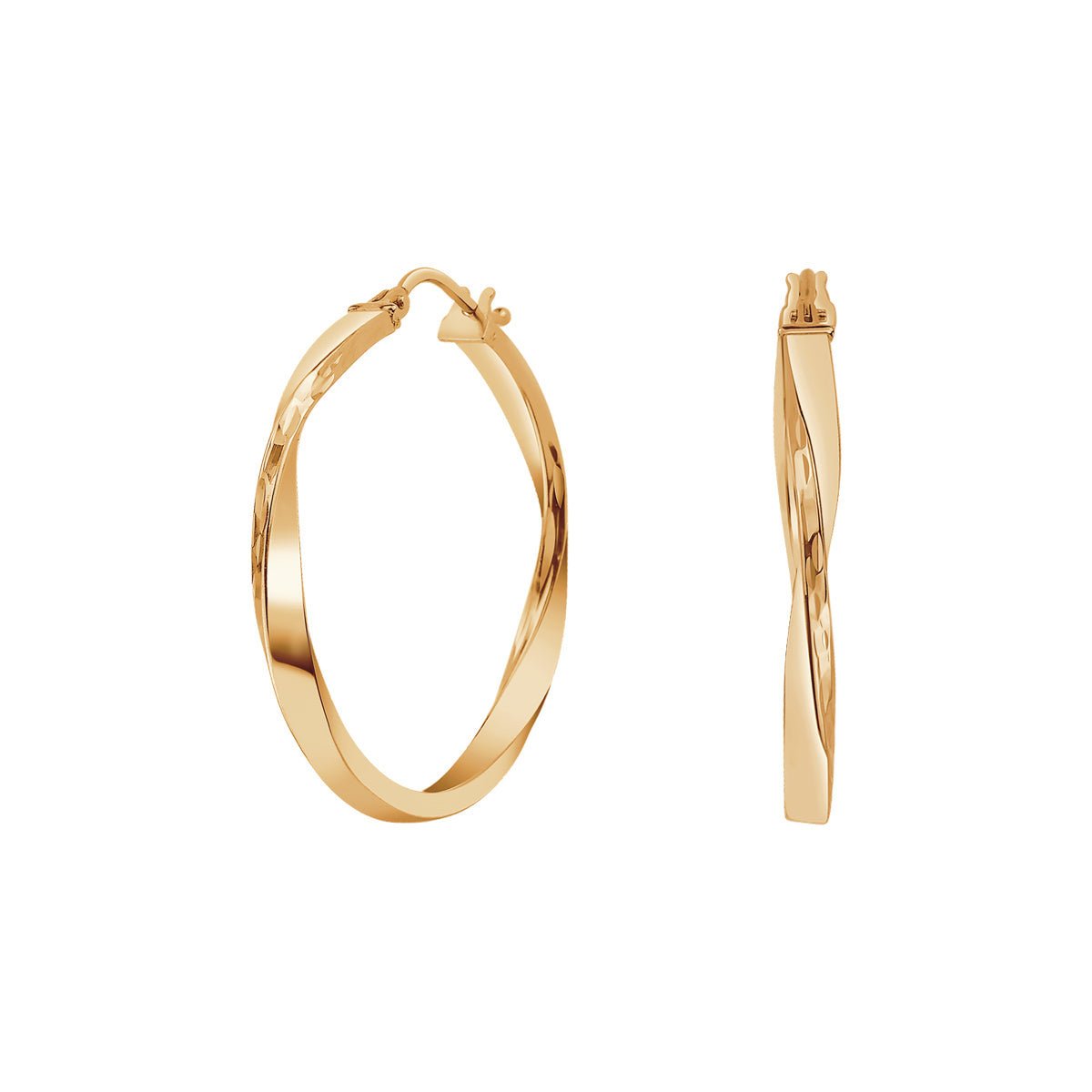 Kolczyki koła skręcone 14K średnica 3 cm Verona