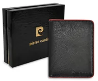 Portfele - Pierre Cardin, Portfel skórzany męski, Tumble 326, czarny/czerwony, ochrona RFID - miniaturka - grafika 1