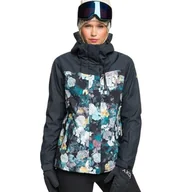 Kurtki damskie - Kurtka damska Roxy Jetty 3IN1 narciarska snowboardowa czarna w kwiaty-S - miniaturka - grafika 1