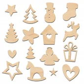 Bombki - Drewniane dekoracje Boże Narodzenie mix 3cm/100szt - miniaturka - grafika 1