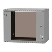 Szafy rack - Szafa wisząca Standard 19" 9U, 400mm, drzwi szklane, szara - miniaturka - grafika 1