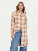 Sukienki - Roxy Sukienka koszulowa Aqua Waves ERJWT03637 Beżowy Loose Fit - miniaturka - grafika 1