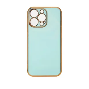 Etui Lighting Colour Etui ochronne z osłoną aparatu Ramka ochronna kompatybilna z iPhone 13 Miętowo-zielono-złoty - Etui i futerały do telefonów - miniaturka - grafika 1