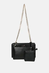 Podwójna listonoszka Nobo z portmonetką czarna - Torebki damskie - miniaturka - grafika 1