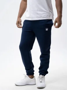 Spodnie Dresowe Męskie Granatowe Jigga Wear White Crown M - Spodnie męskie - miniaturka - grafika 1