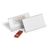 Identyfikatory - Identyfikator DURABLE 40x75mm z magnesem transparentny 824319 25szt. - miniaturka - grafika 1