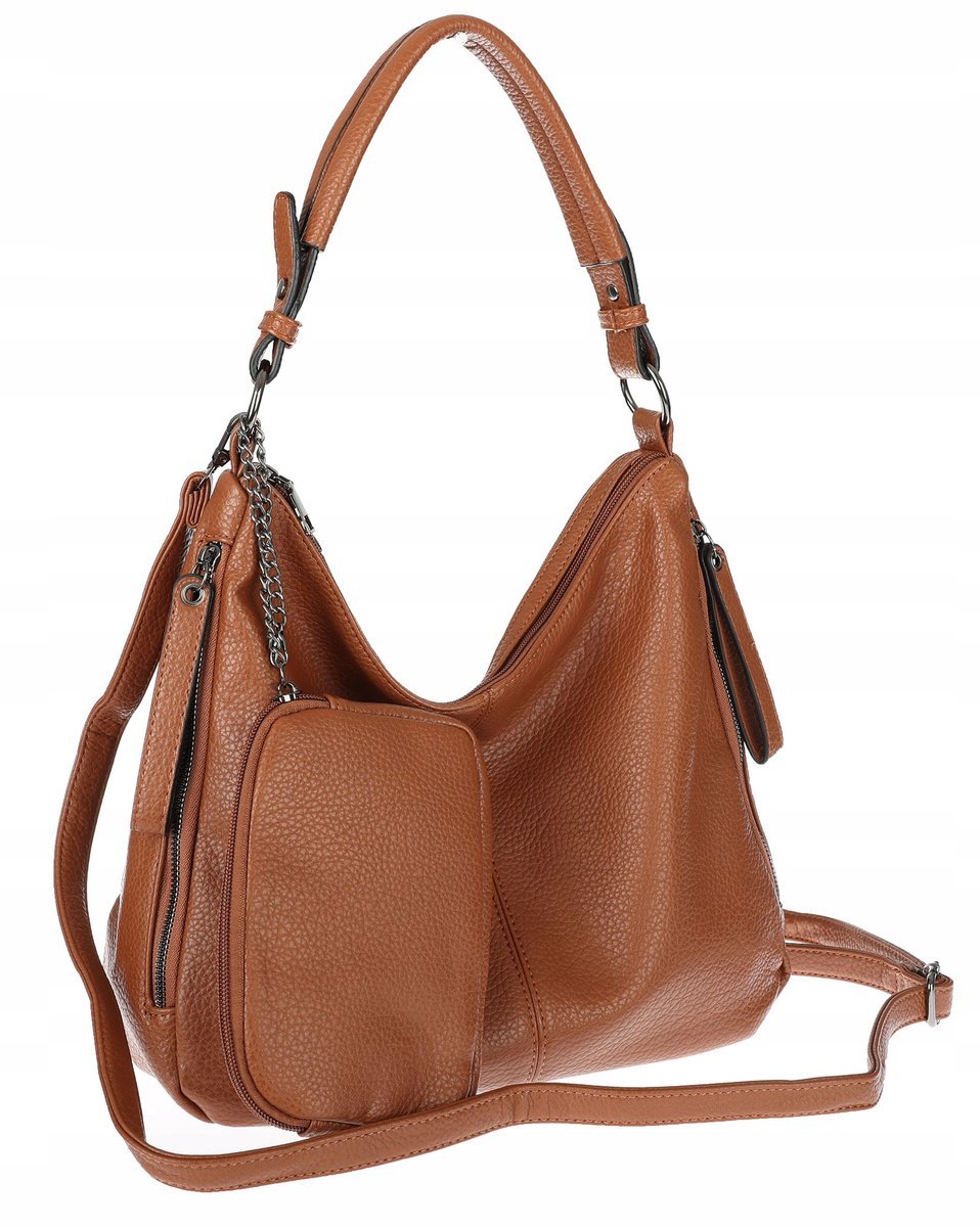 Torebka Damska Shopper Listonoszka Torba modna na Ramię worek 5026 Brązowa