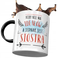 Kubki - Kubek Czarny Dla Siostry na Urodziny na Prezent z Nadrukiem ze Zdjęciem + Opakowanie na prezent (wzór 02) - miniaturka - grafika 1