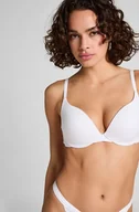 Biustonosze - Hunkemöller Usztywniony bawełniany biustonosz push-up z fiszbinami Biały - miniaturka - grafika 1