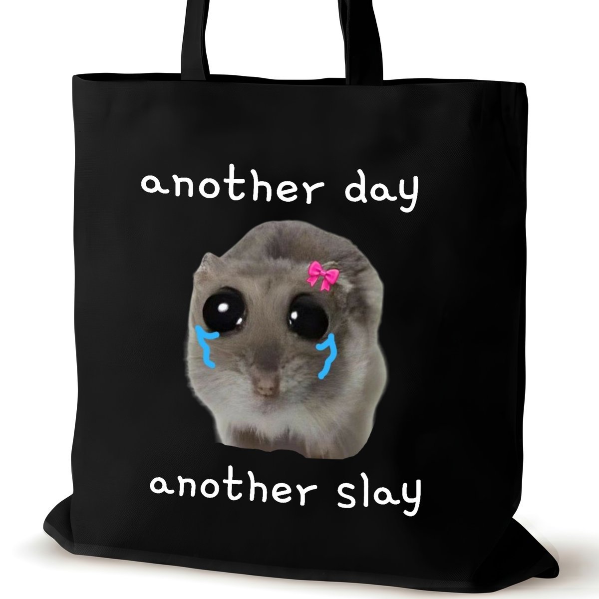 Czarna torba bawełniana VIRAL na ramię zakupowa prezent anotherday