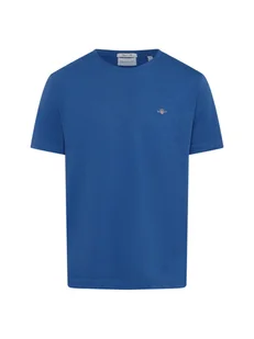Gant T-shirt męski Mężczyźni Bawełna niebieski jednolity, S - Koszulki męskie - miniaturka - grafika 1