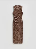 Sukienki - Reserved - Sukienka midi w panterkę - wielobarwny - miniaturka - grafika 1