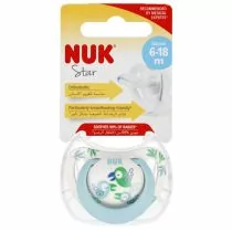Nuk Smoczek uspokajający silikonowy 6-18m Star 10736751 - Smoczki uspokajające - miniaturka - grafika 1