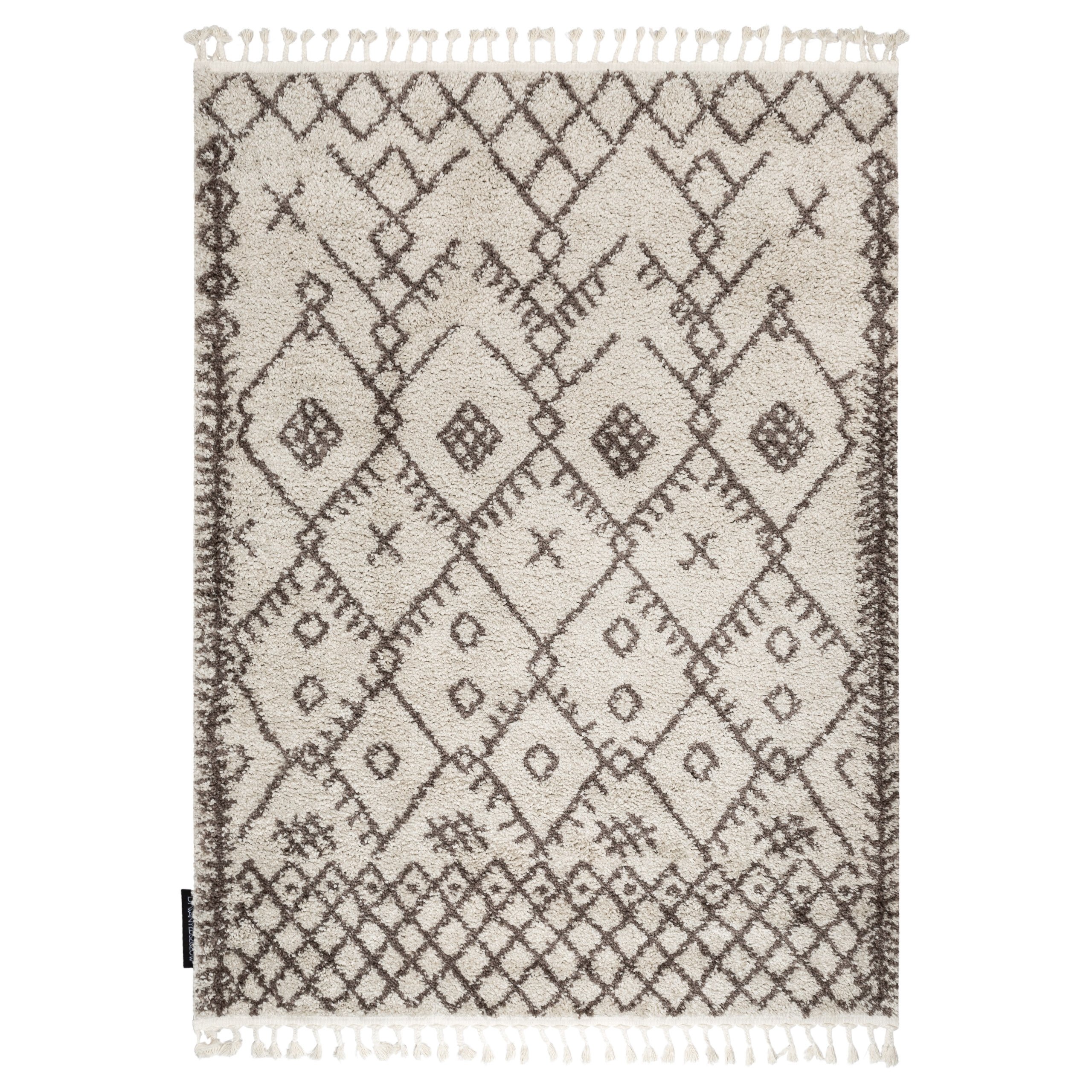 Dywan BERBER TANGER B5940 krem / brąz Frędzle berberyjski marokański shaggy beżowy 200x290 cm