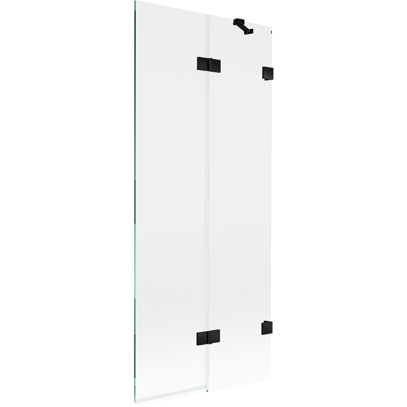 Mexen Lunar parawan nawannowy 2-skrzydłowy prawy 80 x 150 cm, transparent, czarny - 897-080-100-70-00-P