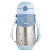 Butelki dla niemowląt - Canpol babies butelka termiczna z silikonową słomką 300 ml niebieska - miniaturka - grafika 1