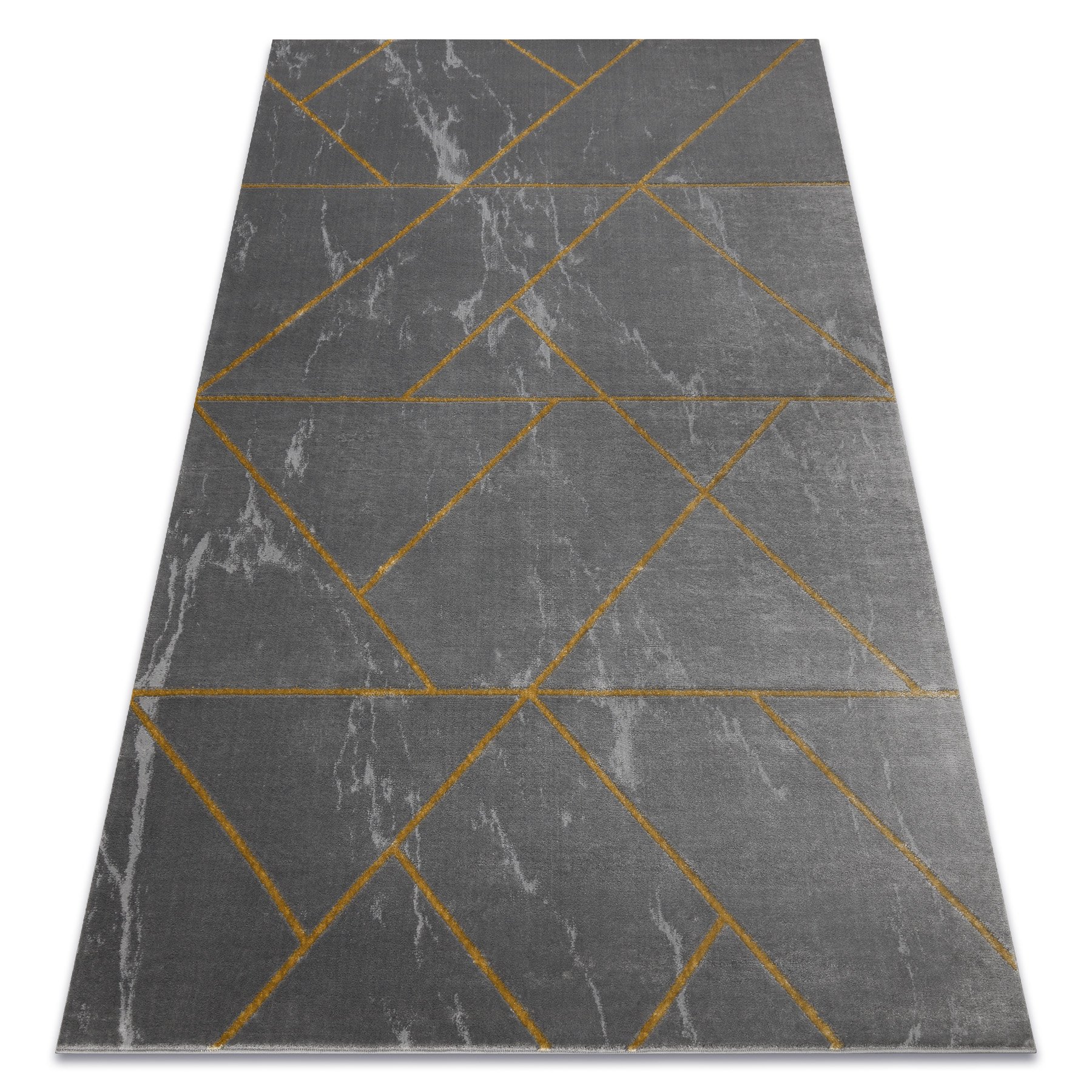 Dywan EMERALD ekskluzywny 1012 glamour, stylowy geometryczny, marmur / złoty szary 160x220 cm