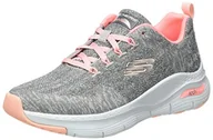 Sneakersy damskie - Skechers Damskie sneakersy Arch Fit Comfy Wave, Gray Knit Pink Trim, 39 eu - miniaturka - grafika 1