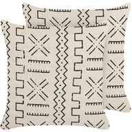 Poduszki dekoracyjne - 2 bawełniane poduszki dekoracyjne w geometryczny wzór 45 x 45 cm biało-czarne MYRICA Lumarko - miniaturka - grafika 1