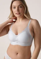 Biustonosze - Niebieski Usztywniany Biustonosz Bezszwowy Bez Fiszbin Pretiona - miniaturka - grafika 1