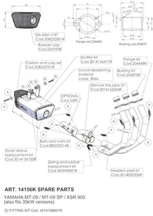Zestaw uchwytów do rury wydechowej LeoVince Układ wydechowy do Yamaha XSR 900 rok produkcji 2016 - Części motocyklowe - miniaturka - grafika 1