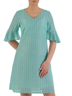 Sukienki - Sukienka wyjściowa, miętowa kreacja w luźnym fasonie 20917 - ModBiS - miniaturka - grafika 1