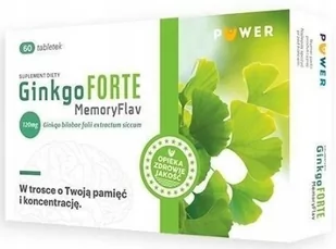 Puwer Polska Sp. z o.o. Puwer Polska Sp z o.o Ginkgo Forte Memory Flav 60 tabletek 3486641 - Układ nerwowy - miniaturka - grafika 1