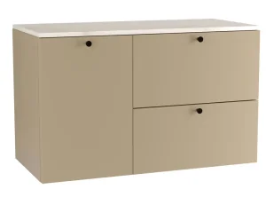 Szafka pod umywalkę z koszem cappuccino + marmur - Tavesi 8X - Szafki łazienkowe - miniaturka - grafika 1