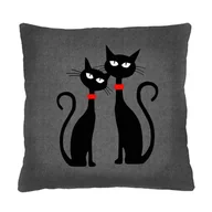 Poduszki dekoracyjne - Poduszka - CZARNE KOTY 40x40 cm - miniaturka - grafika 1