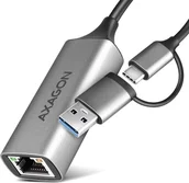 Karty sieciowe - Karta sieciowa Axagon ADE-TXCA Karta sieciowa Gigabit Ethernet adapter, USB-C USB-A redukcja 3.2 Gen 1, instalacja automatyczna - miniaturka - grafika 1