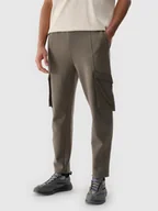 Spodnie męskie - 4F Spodnie casual cargo męskie brązowe XL - miniaturka - grafika 1