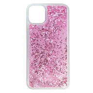 Etui i futerały do telefonów - Babaco Etui na telefon iPhone 11 PRO płynny efekt brokatu, różowe - miniaturka - grafika 1