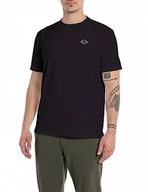Koszulki męskie - Replay T-shirt męski Regular Fit Hyperflex, 500 Midnight Blue, XS - miniaturka - grafika 1