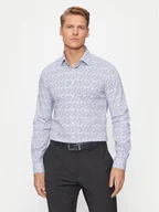 Koszule męskie - Calvin Klein Koszula Floral K10K113175 Niebieski Slim Fit - miniaturka - grafika 1