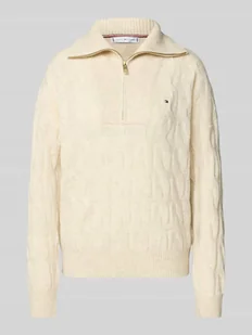 Sweter z dzianiny o kroju regular fit z czystej wełny - Swetry damskie - miniaturka - grafika 1