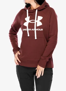 Bluza damska Under Armour Rival Fleece Logo Hoodie - chestnut red/white - Bluzy sportowe damskie - miniaturka - grafika 1