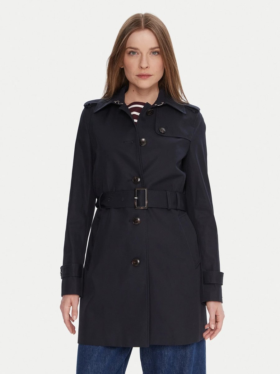 TOMMY HILFIGER GRANATOWY KLASYCZNY PŁASZCZ Z KLAPAMI XXL 16FA