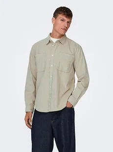ONLY & SONS Koszula - Regular fit - w kolorze beżowym - Koszule męskie - miniaturka - grafika 1