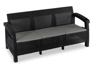 Elior Czarna nowoczesna sofa ogrodowa - Marvero - Sofy ogrodowe - miniaturka - grafika 1