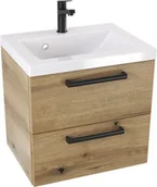 Szafki łazienkowe - Szafka z umywalką typu loft 50 ATH DC - Drewnodekor mat- Uchwyt Czarny Mat - miniaturka - grafika 1